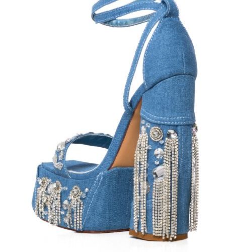 AZALEA WANG ABERNA DENIM PLATFORM SANDAL 3