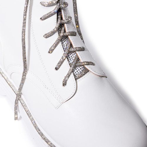 AZALEA WANG ATTENTIVE WHITE COMBAT BOOTIE 4