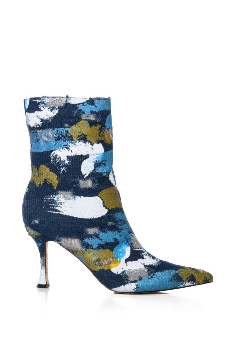 AZALEA WANG AUGUST MULT DENIM STILETTO BOOTIE 1