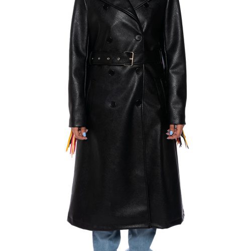 AZALEA WANG BLESS RYDER BLACK TRENCH JACKET 1