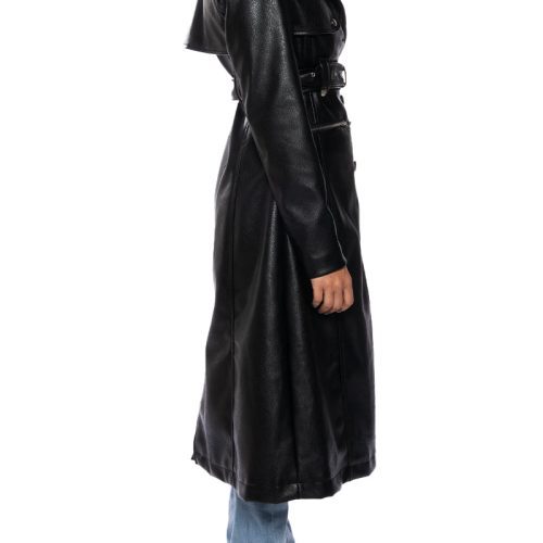 AZALEA WANG BUTTERCUP BLACK MOTO TRENCH JACKET 2