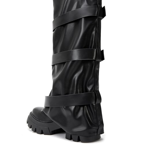 AZALEA WANG CHARNA BLACK FOLDOVER BOOT 3