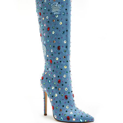 AZALEA WANG CHILI DENIM STILETTO BOOT 1