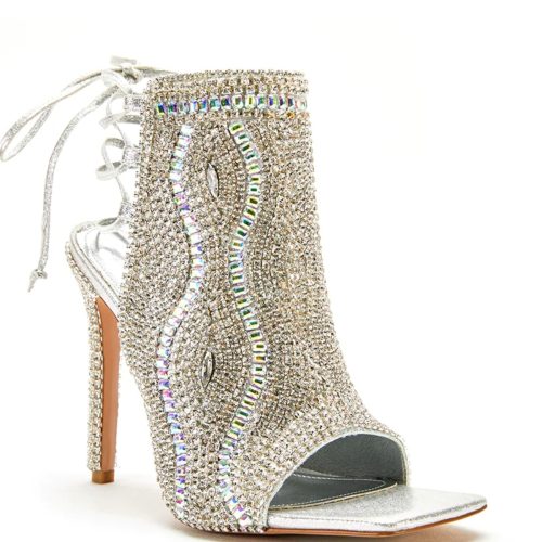 AZALEA WANG DELANIE SILVER STILETTO BOOTIE 2