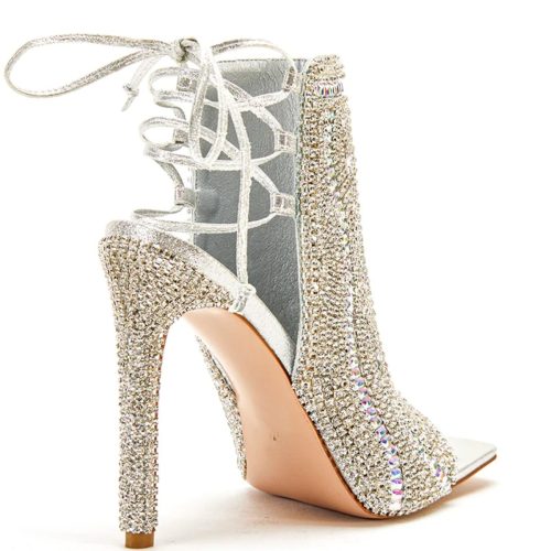 AZALEA WANG DELANIE SILVER STILETTO BOOTIE 3