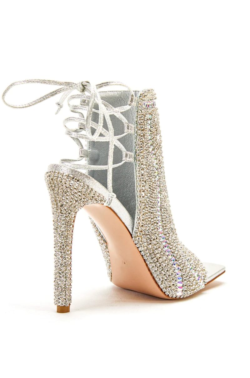 AZALEA WANG DELANIE SILVER STILETTO BOOTIE 3