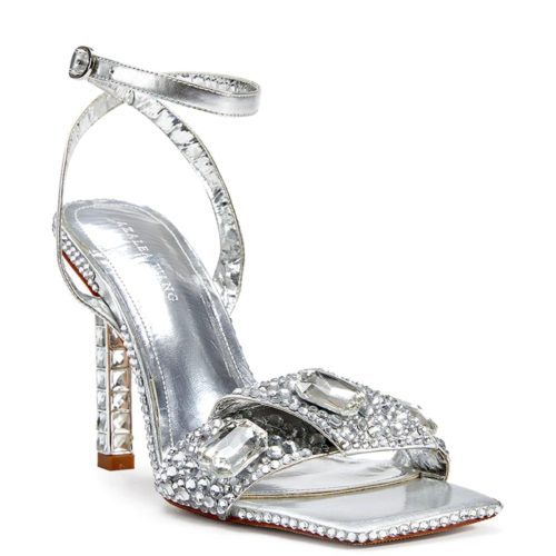 AZALEA WANG DISCOBALL SILVER STILETTO SANDAL 2