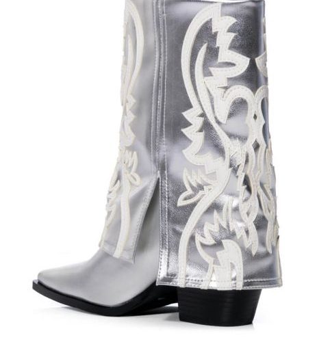 AZALEA WANG ESPERANZA SILVER WESTERN BOOTIE 3