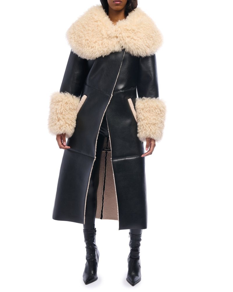 AZALEA WANG FLUFFY TRENCH BLACK 1 1