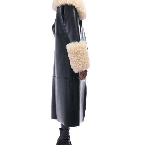 AZALEA WANG FLUFFY TRENCH BLACK 2