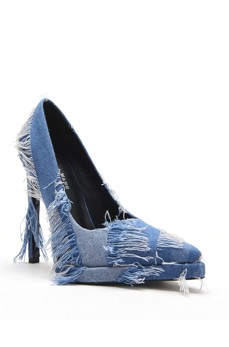 AZALEA WANG GIADA DENIM PLATFORM STILETTO PUMP 2