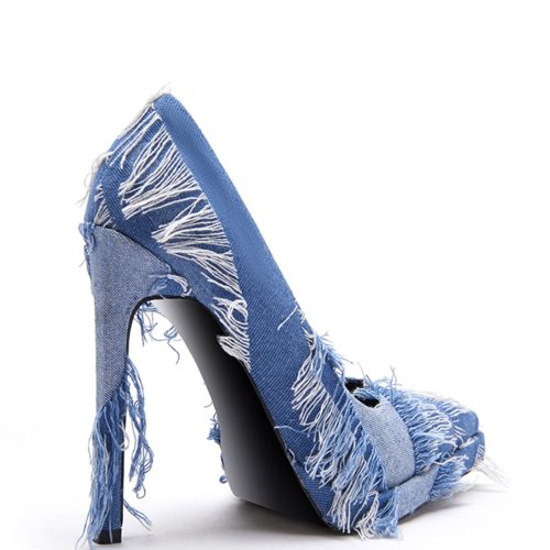 AZALEA WANG GIADA DENIM PLATFORM STILETTO PUMP 3