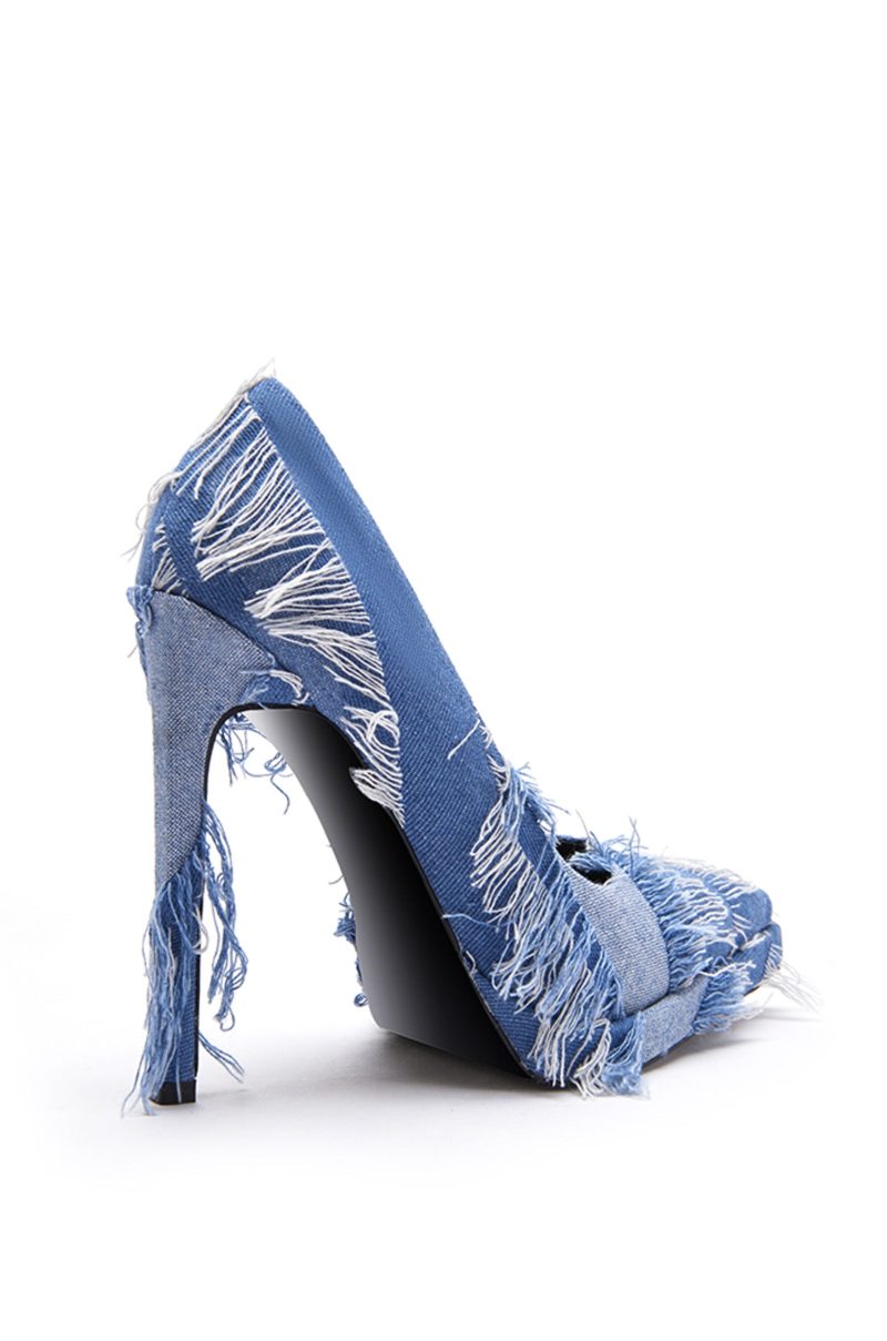 AZALEA WANG GIADA DENIM PLATFORM STILETTO PUMP 3