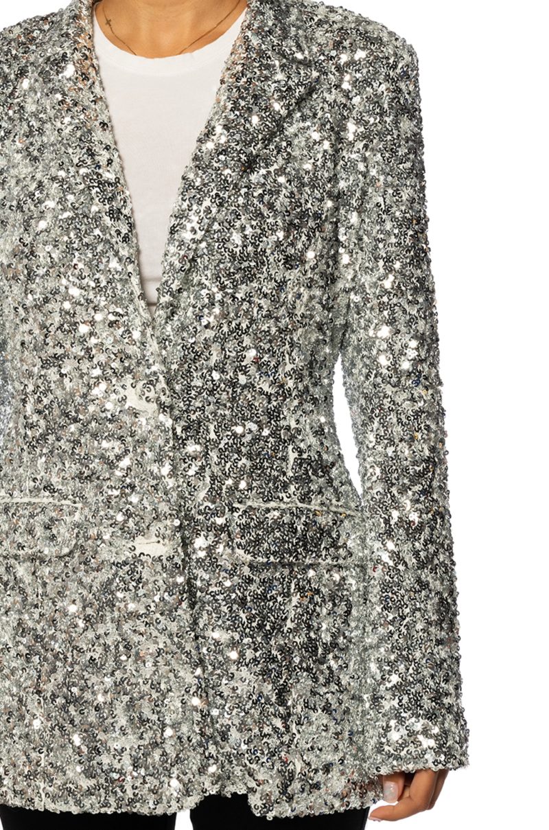 AZALEA WANG ISA SEQUIN SILVER BLAZER 4 36503376 ce8f 45f4 8d18 8075c71fa186