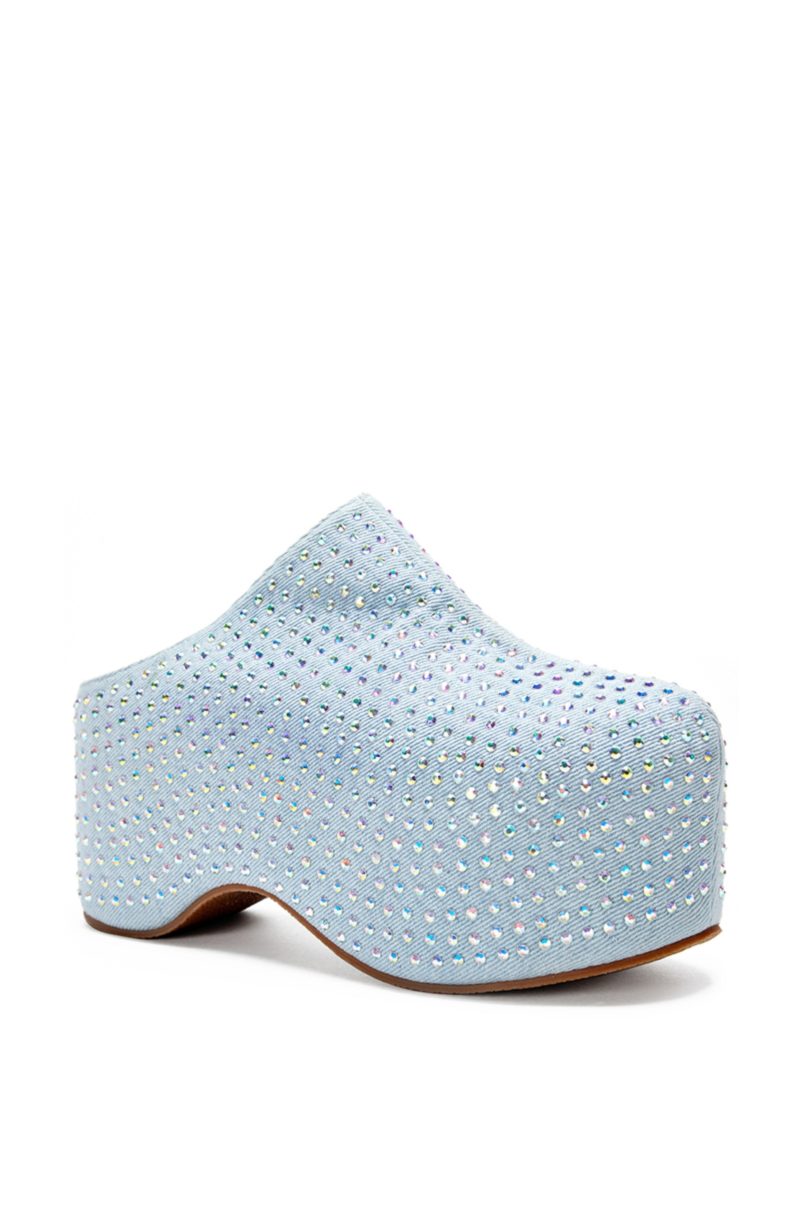 AZALEA WANG JAMAL DENIM CRYSTAL PLATFORM MULE 2