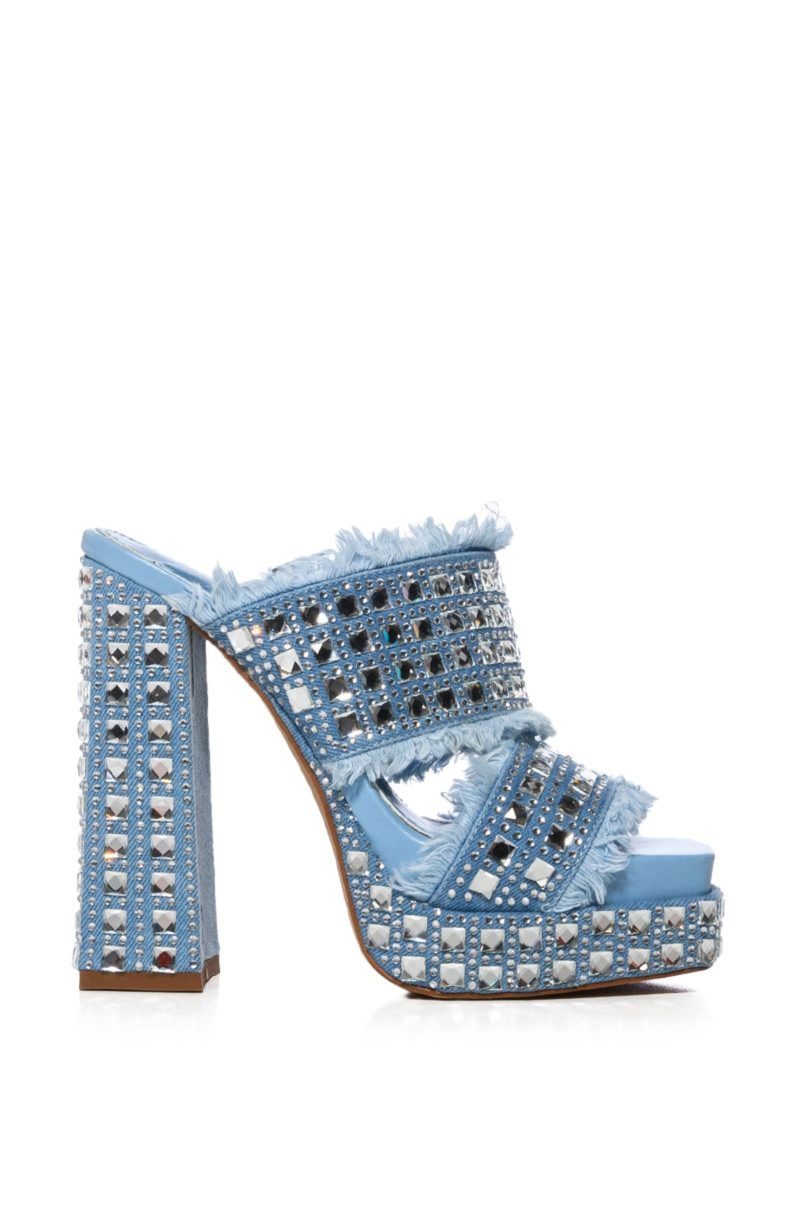 AZALEA WANG KOHANA DENIM PLATFORM SANDAL 1