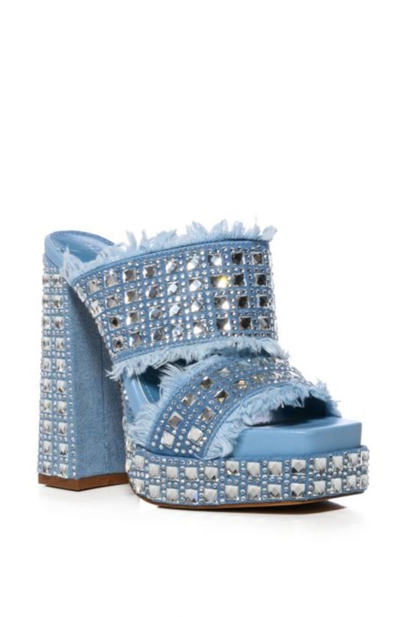 AZALEA WANG KOHANA DENIM PLATFORM SANDAL 2