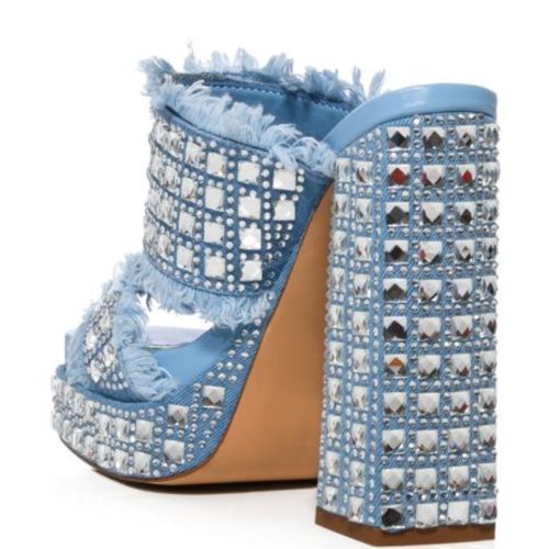 AZALEA WANG KOHANA DENIM PLATFORM SANDAL 3