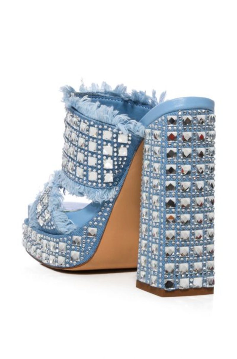 AZALEA WANG KOHANA DENIM PLATFORM SANDAL 3