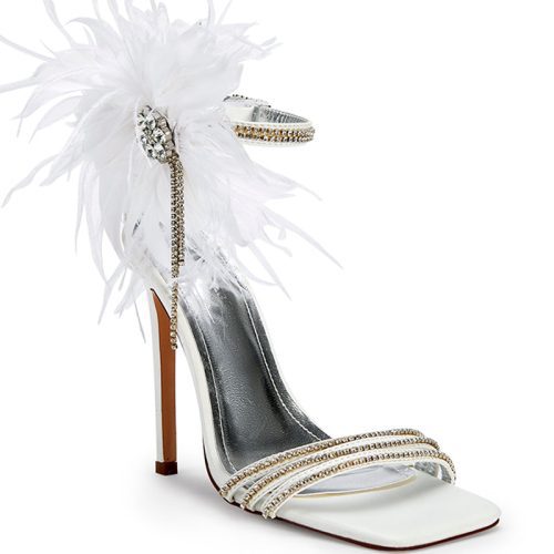 AZALEA WANG LICORICE WHITE STILETTO SANDAL 2