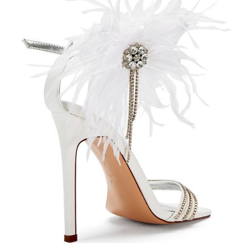 AZALEA WANG LICORICE WHITE STILETTO SANDAL 3