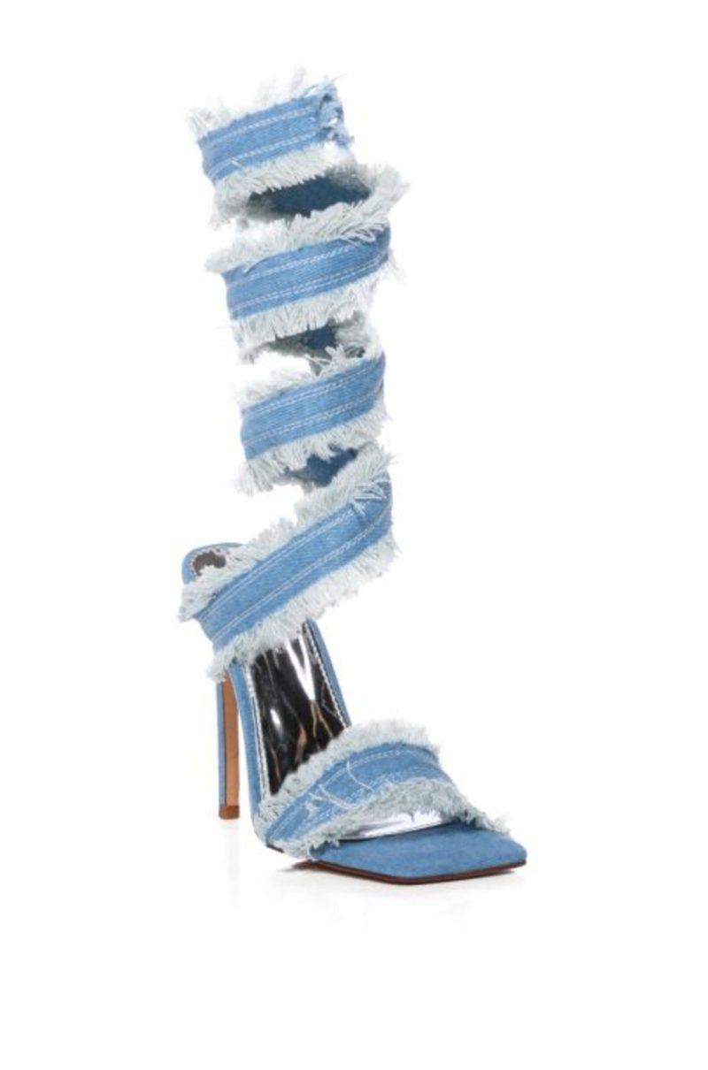 AZALEA WANG LUS DENIM STILETTO SANDAL 2