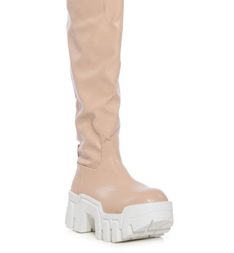 AZALEA WANG LYRICA NUDE CHUNKY KNEE HIGH BOOT 2