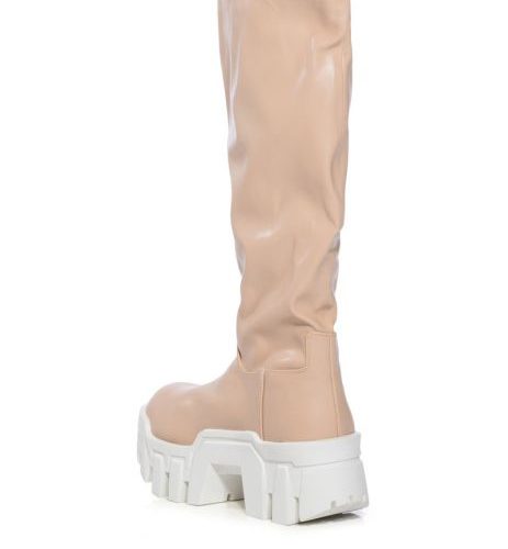 AZALEA WANG LYRICA NUDE CHUNKY KNEE HIGH BOOT 3