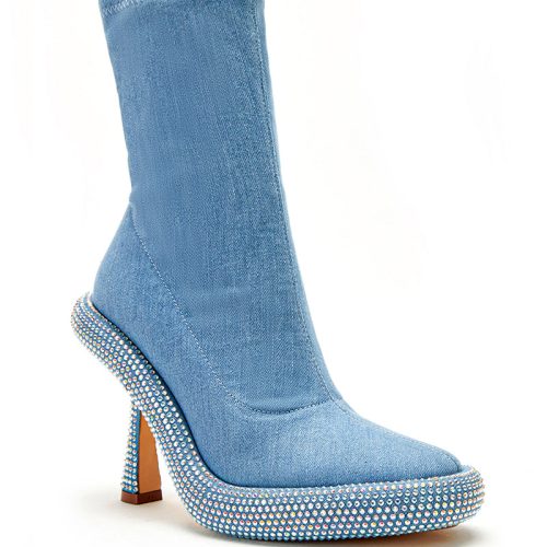 AZALEA WANG MAE DENIM STILETTO BOOTIE 2