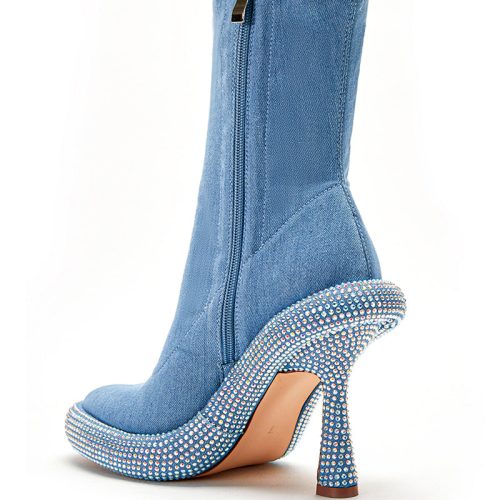 AZALEA WANG MAE DENIM STILETTO BOOTIE 3