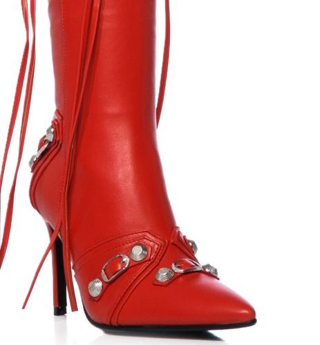 AZALEA WANG MAEVE RED FAUX LEATHER STILETTO BOOT 4