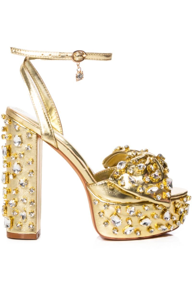 AZALEA WANG MAYA GOLD PLATFORM SANDAL 1