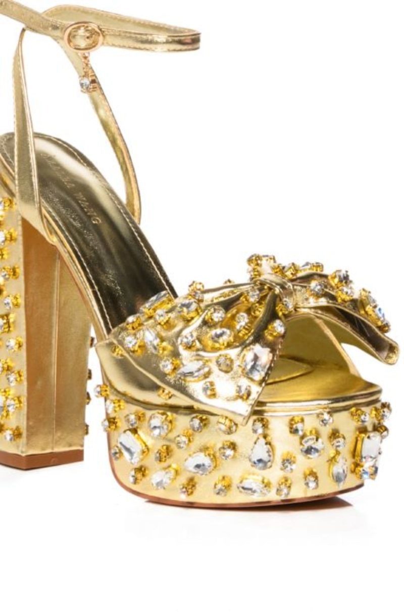 AZALEA WANG MAYA GOLD PLATFORM SANDAL 4