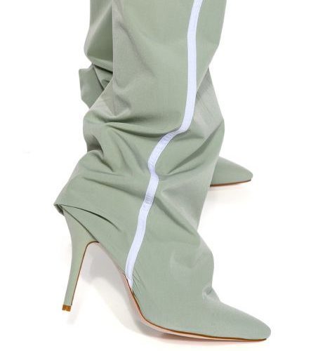 AZALEA WANG MAYMAY GREEN TRACK PANT BOOT 4