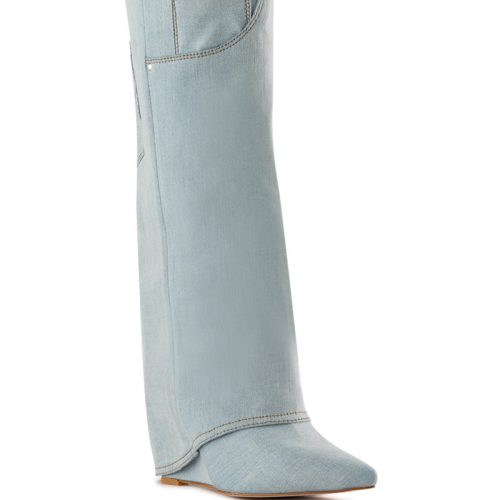 AZALEA WANG MELINA DENIM BOOT 3