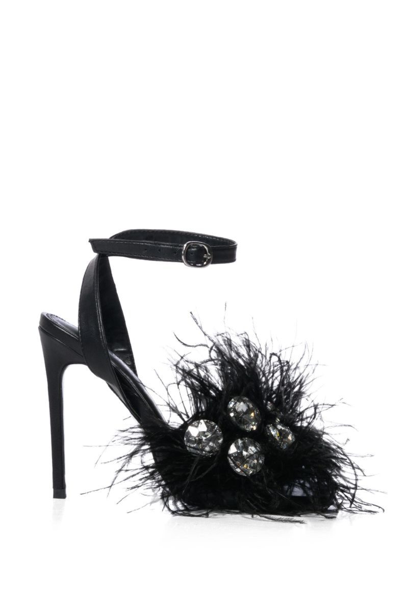 AZALEA WANG PAVO BLACK STILETTO SANDAL 1