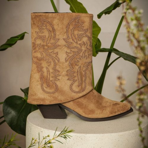 AZALEA WANG PORTABELLA TAN WESTERN BOOT LIFESTYLE 1