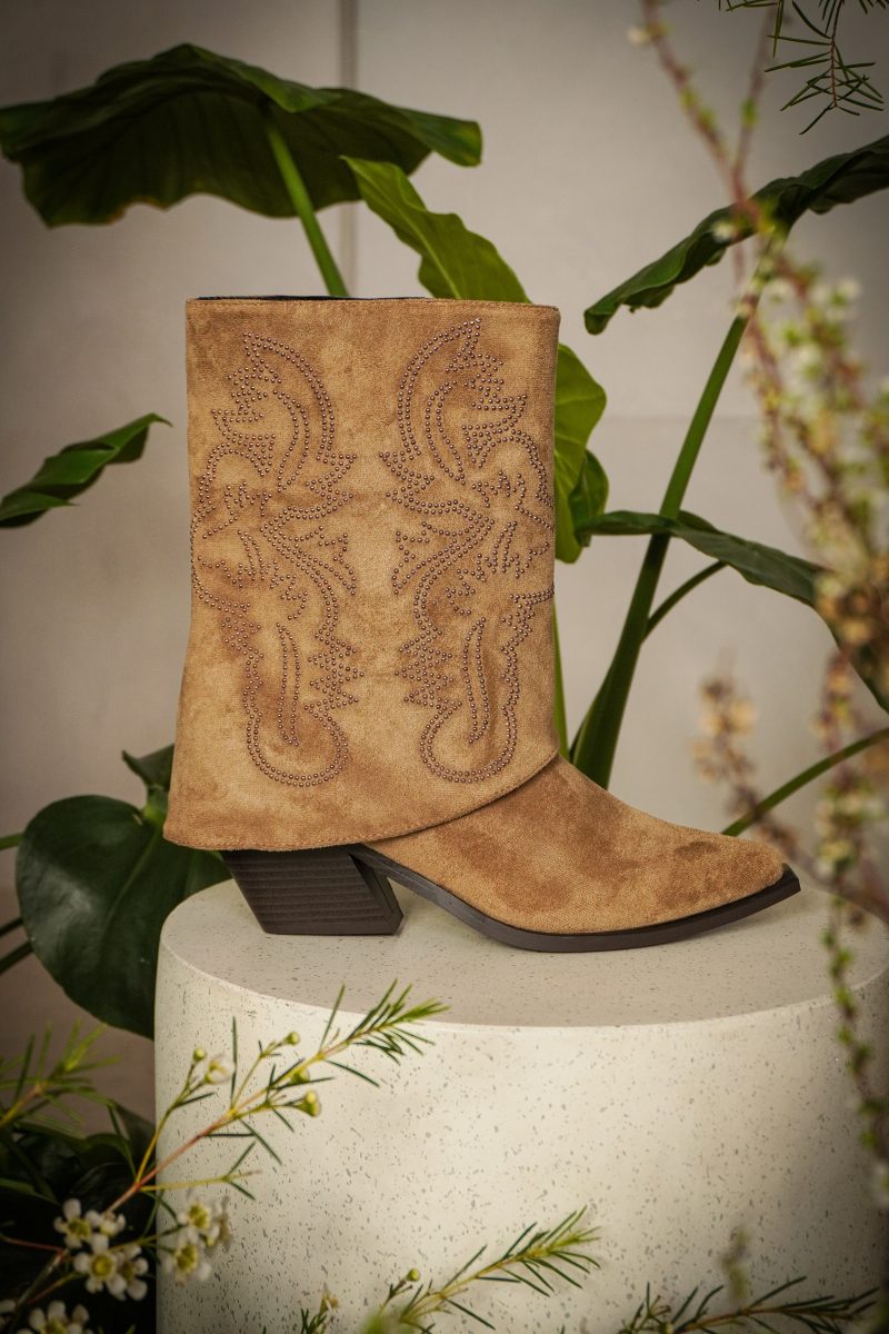 AZALEA WANG PORTABELLA TAN WESTERN BOOT LIFESTYLE 1