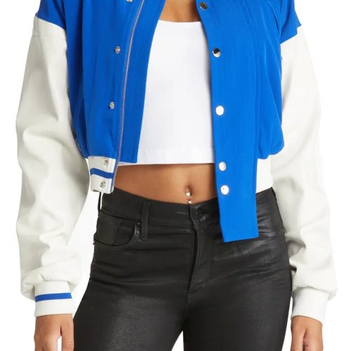 AZALEA WANG RUNNER BLUE VARSITY JACKET 4