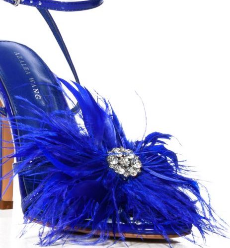 AZALEA WANG SANTOS BLUE FEATHER STILETTO SANDAL 3