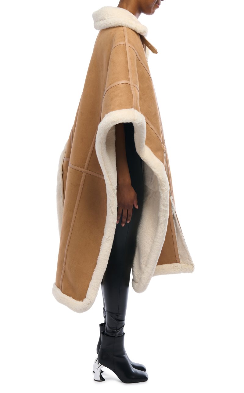 AZALEA WANG SHEARLING PONCHO 2 1