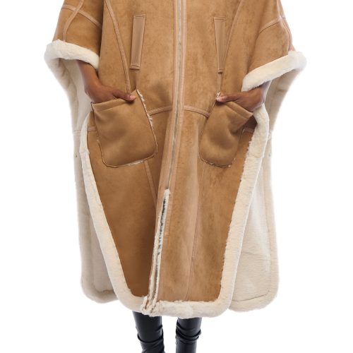 AZALEA WANG SHEARLING PONCHO 6