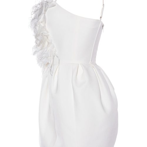 AZALEA WANG SHERRY WHITE FEATHER MINI DRESS 2