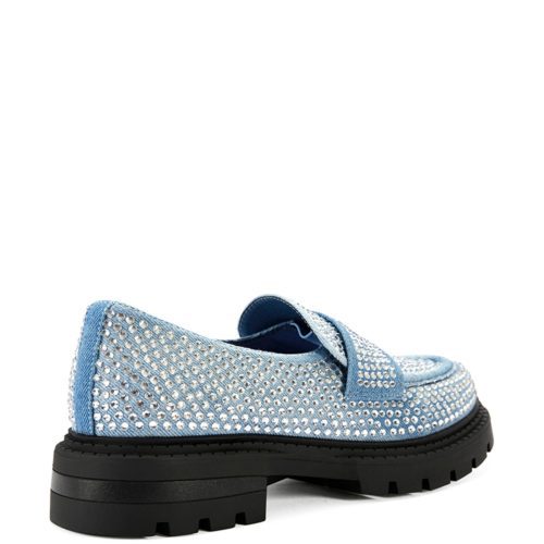 AZALEA WANG THUMPER DENIM CRYSTAL LOAFER 2