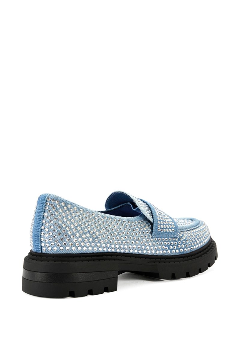 AZALEA WANG THUMPER DENIM CRYSTAL LOAFER 2