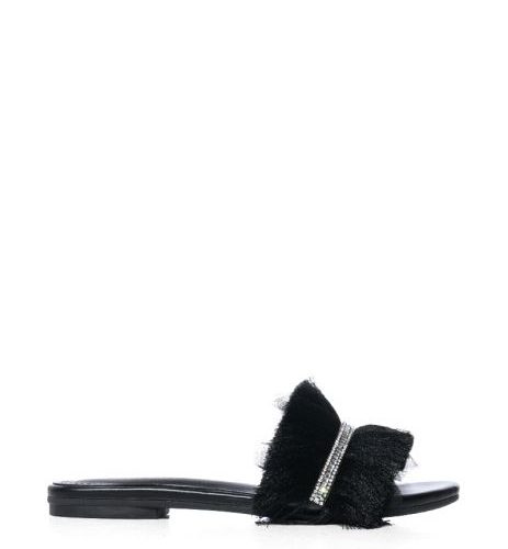 AZALEA WANG TILLE BLACK FLAT SANDAL 2