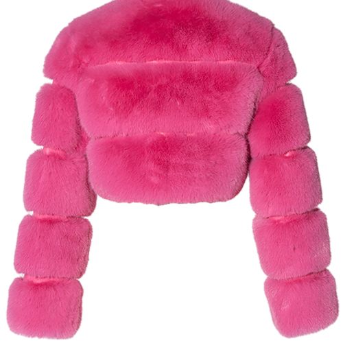 BARBZ PINK FAUX FUR JACKET back