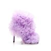 light purple ruffled tulle stiletto statement heels