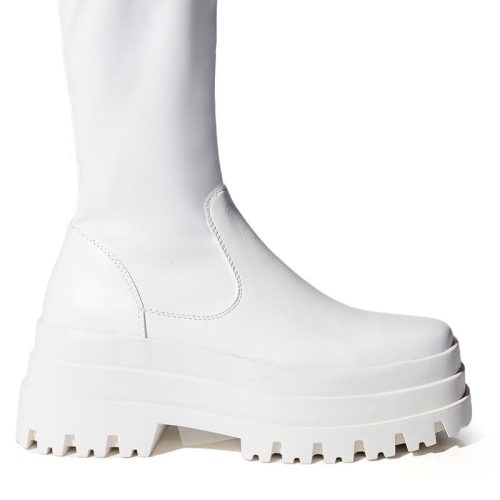 azalea wang aretha stretch boot in white white 5 5