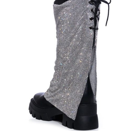 azalea wang bloomfield embellished boot in silver silver 4 4